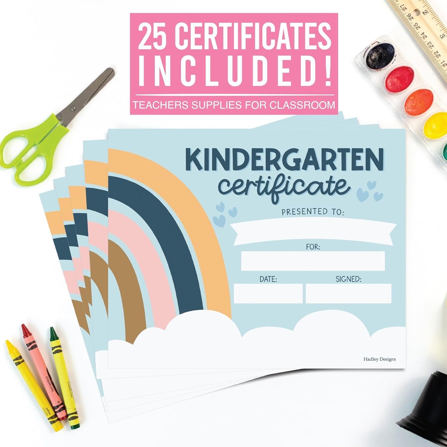 25 Boho Kindergarten Diploma Certificate of Achievement - Kindergarten Graduation Certificates for Kids, Kindergarten Certificates of Completion, Kindergarten Awards Certificates, Awards for Kids