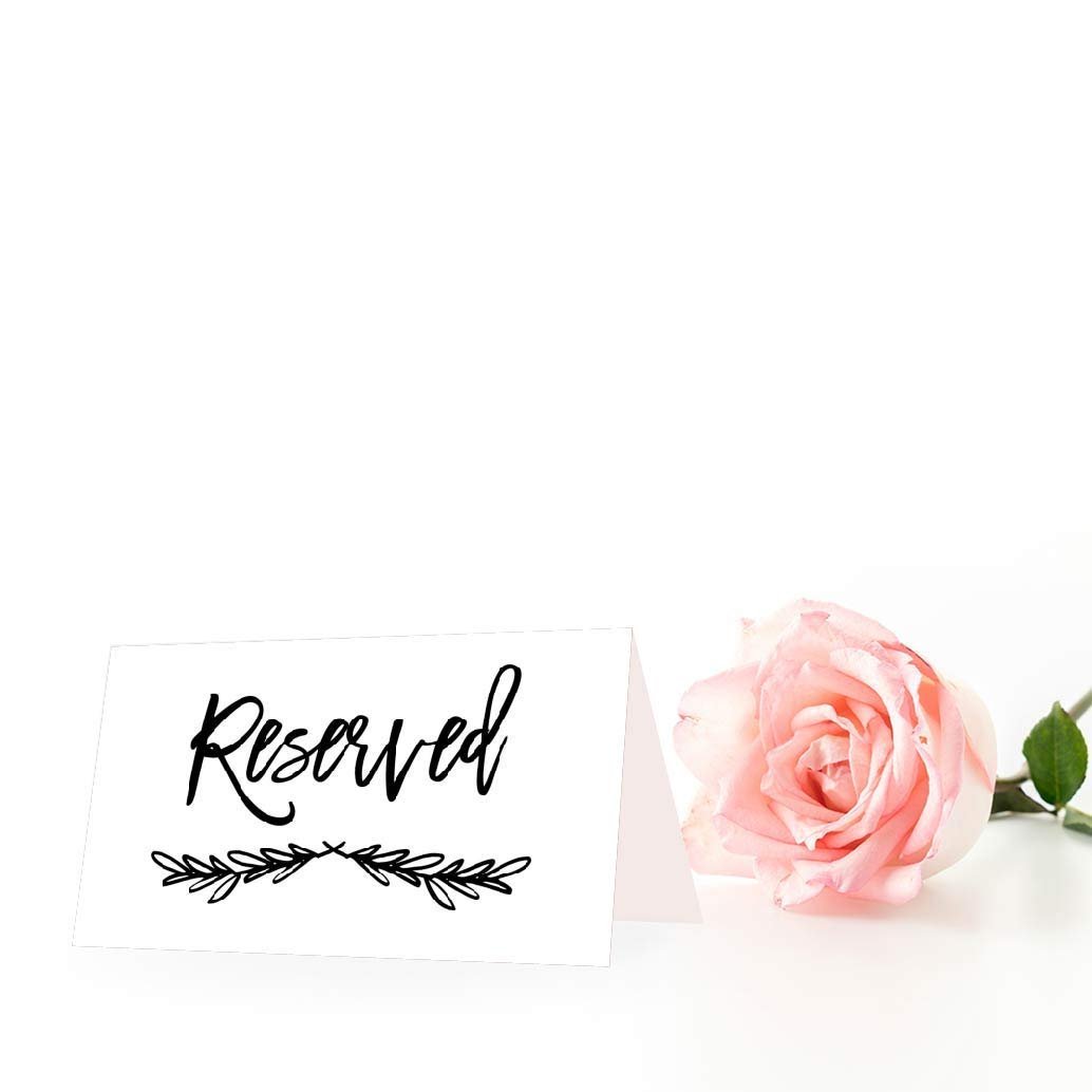 25 VIP Reserved Sign Tent Place Cards For Table at Restaurant, Wedding Reception, Church, Business Office Board Meeting, Holiday Christmas Party, Printed Seating Reservation Accessories DIY Seat White