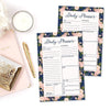 Navy Floral Undated Daily Task Planner To do List Pad, School Family Life Work Personal Productivity Notepad, Day Schedule Organizer Cute Birthday Gift Idea Health Goal Habit Tracker 50 Tear Off Pages