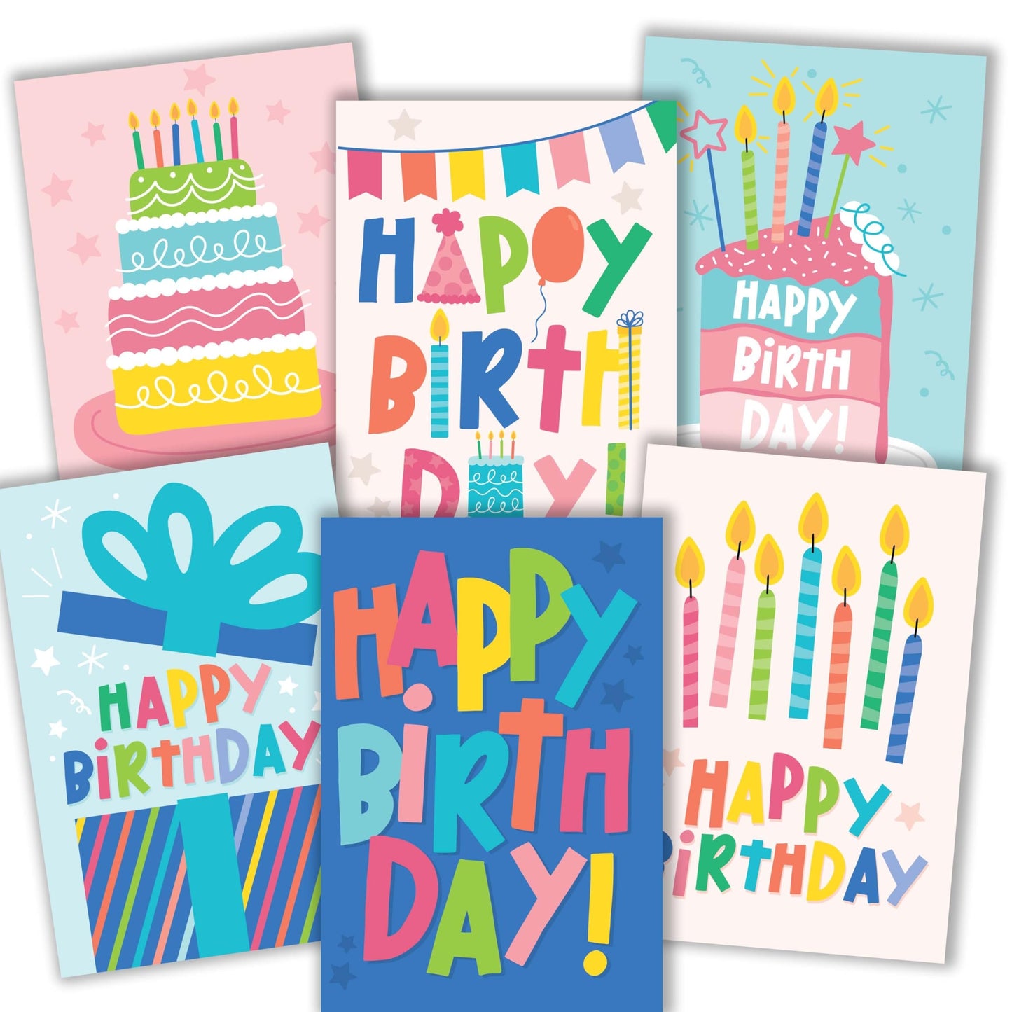 Doodle Folded Birthday Cards | Set of 54 | Cards & Party