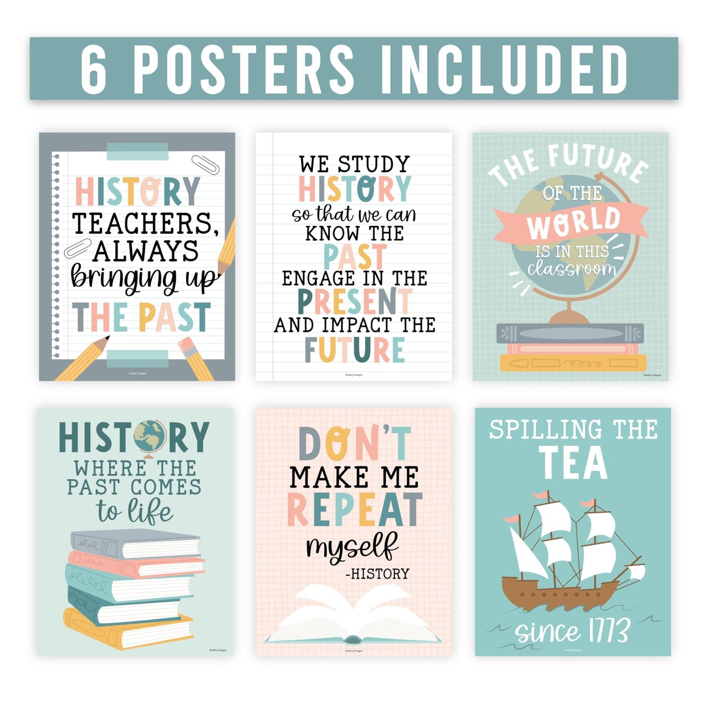 Boho Muted History Motivational Posters | Set of 6 | Educational Posters