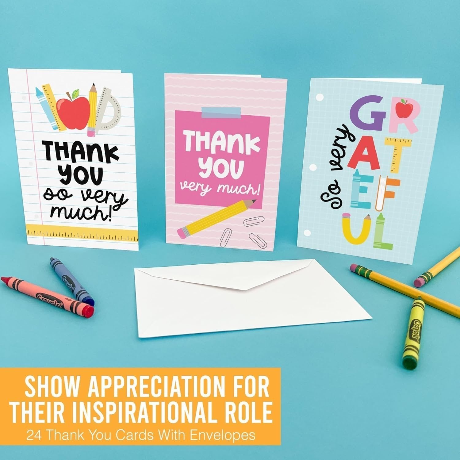 Teacher Thank You Cards | Set of 24 | 4" x 6"