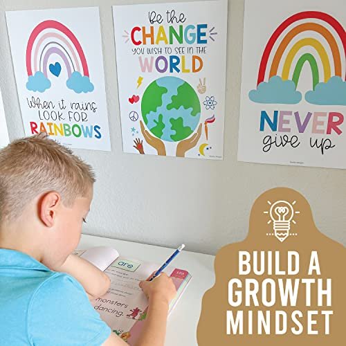 Rainbow Classroom Motivational Posters | Set of 9 | Educational Supplies