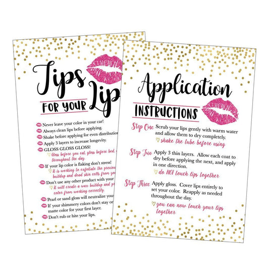 25 Lipstick Application Instructions Tips and Tricks Distributor Supplies Card Directions, Lip Sense Business Marketing Party Lipsense Younique Mary Kay Avon Amway Seller Perfect Starter Kit Thank You