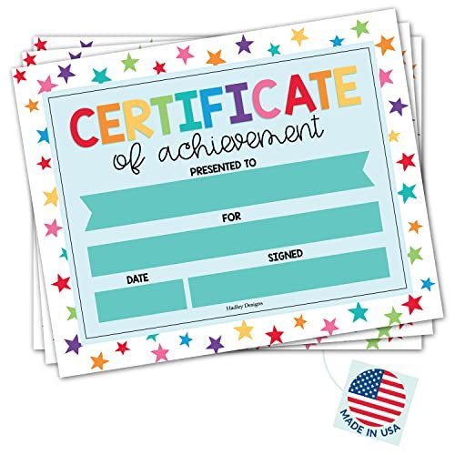 Colorful Stars Certificate of Achievement | Set of 25 | Awards