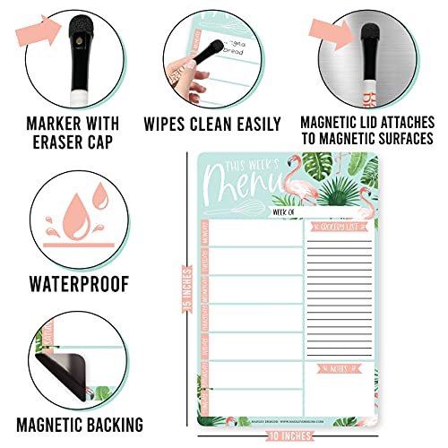 Tropical Leaves Magnetic Meal Planner | Weekly | Calendar & Planners