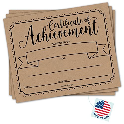 Farmhouse Kraft Certificate of Achievement | Set of 25 | Awards