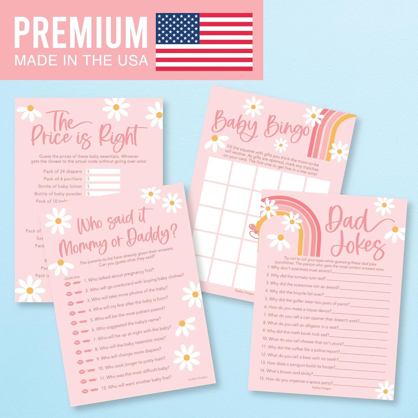 40 Retro Baby Shower Games For Girl - Baby Games For Baby Shower Bingo Game Girl, Guess Who Mommy Or Daddy Baby Shower Game, The Price Is Right Baby Shower Game, Funny Baby Shower Games Dad Jokes