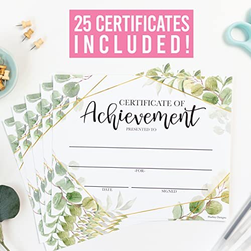 Geo Greenery Certificate of Achievement | Set of 25 | Awards