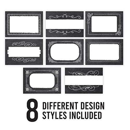 Black & White Chalk Name Tag Stickers | Set of 56 | Classroom Supplies