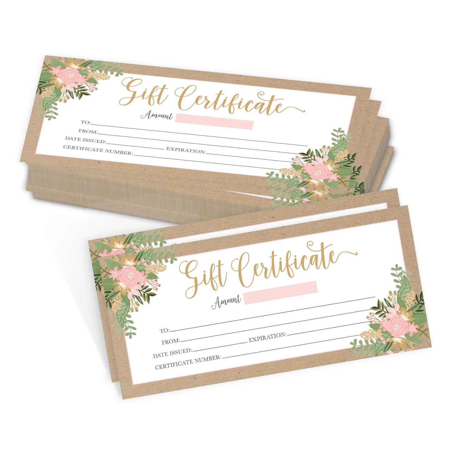 Blank Gift Certificates | Set of 25 | Business & Office Supplies