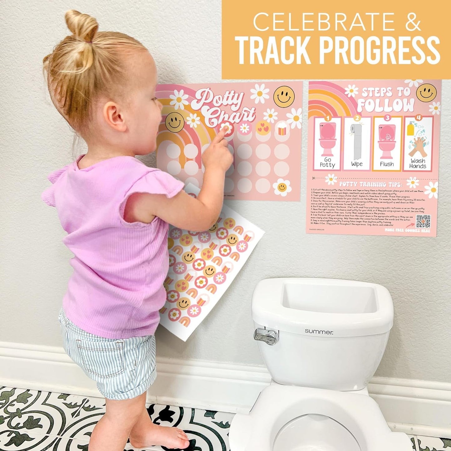 Retro Potty Training Chart | Sticker Charts | Early Education