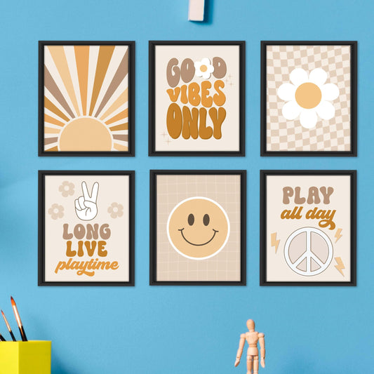 6 Retro Kids Playroom Wall Decor - Kids Playroom Decor Wall, Playroom Signs, Playroom Wall Art Kids Room, Playroom Art, Play Room Wall Decor Kids, Play Room Sign, Play Wall Decor, Play Room Essentials