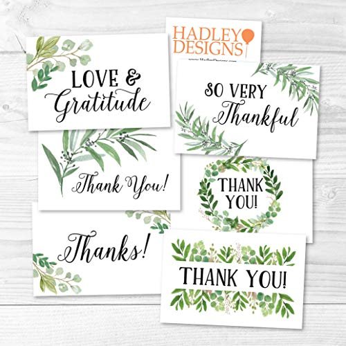 Greenery Folded Thank You Cards | Set of 24 | General