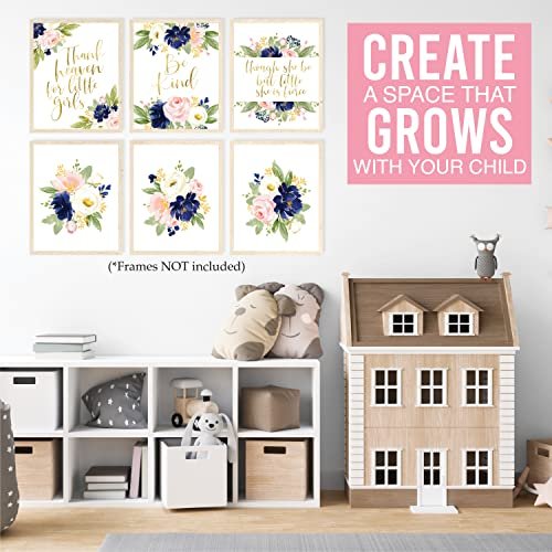 Floral Children's Wall Art | Set of 6 | Home Decor