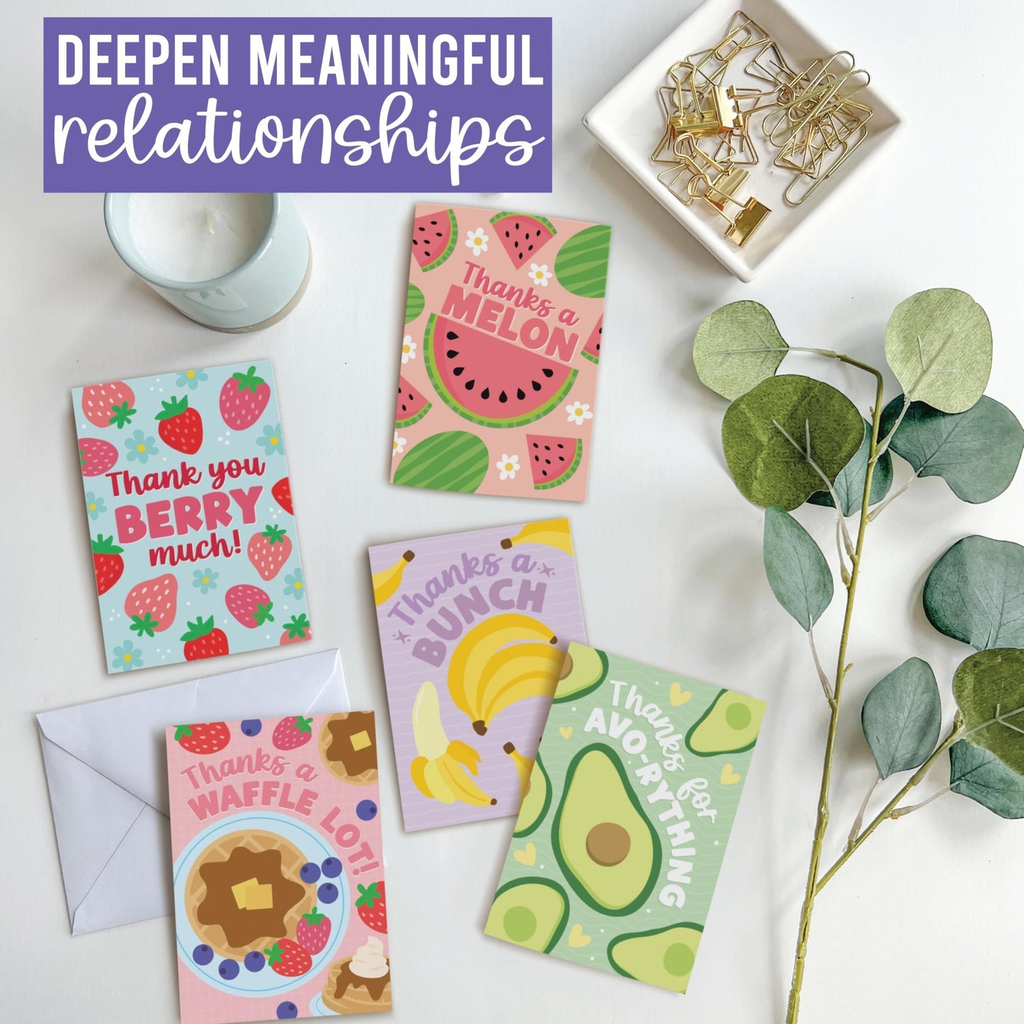 Thank You Cards | Set of 54 | Envelopes Included