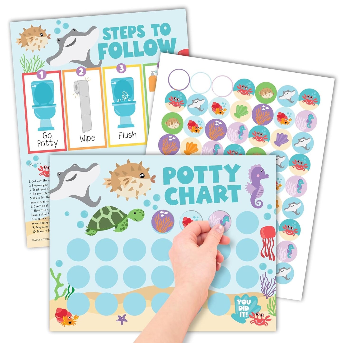 Ocean Potty Training Chart | Sticker Charts | Early Education