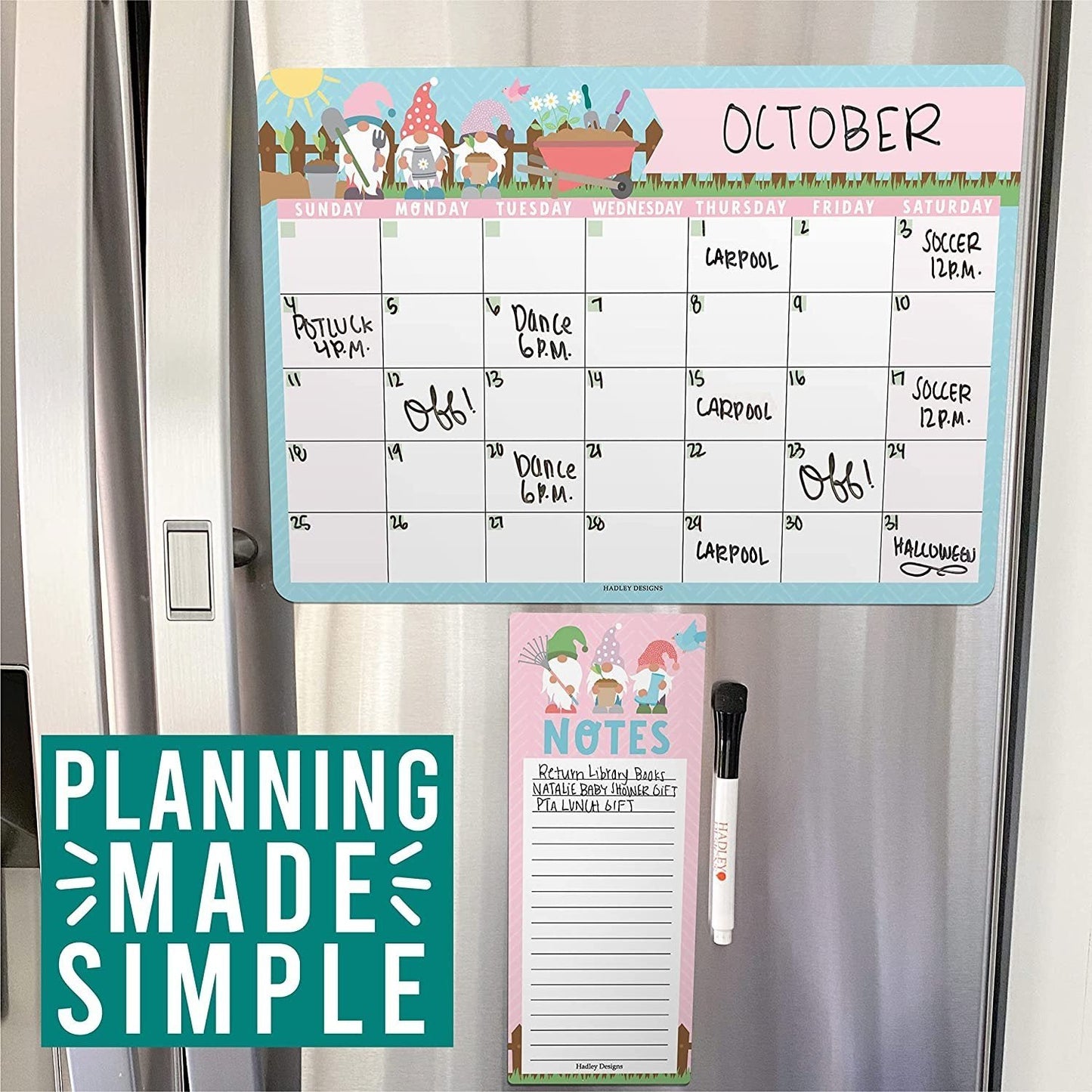 Gnome Magnetic Calendar | Dry-Erase | Calendars & Planners