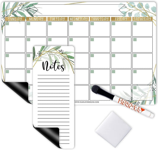 Geo Greenery Magnetic Calendar | Dry-Erase | Calendars & Planners