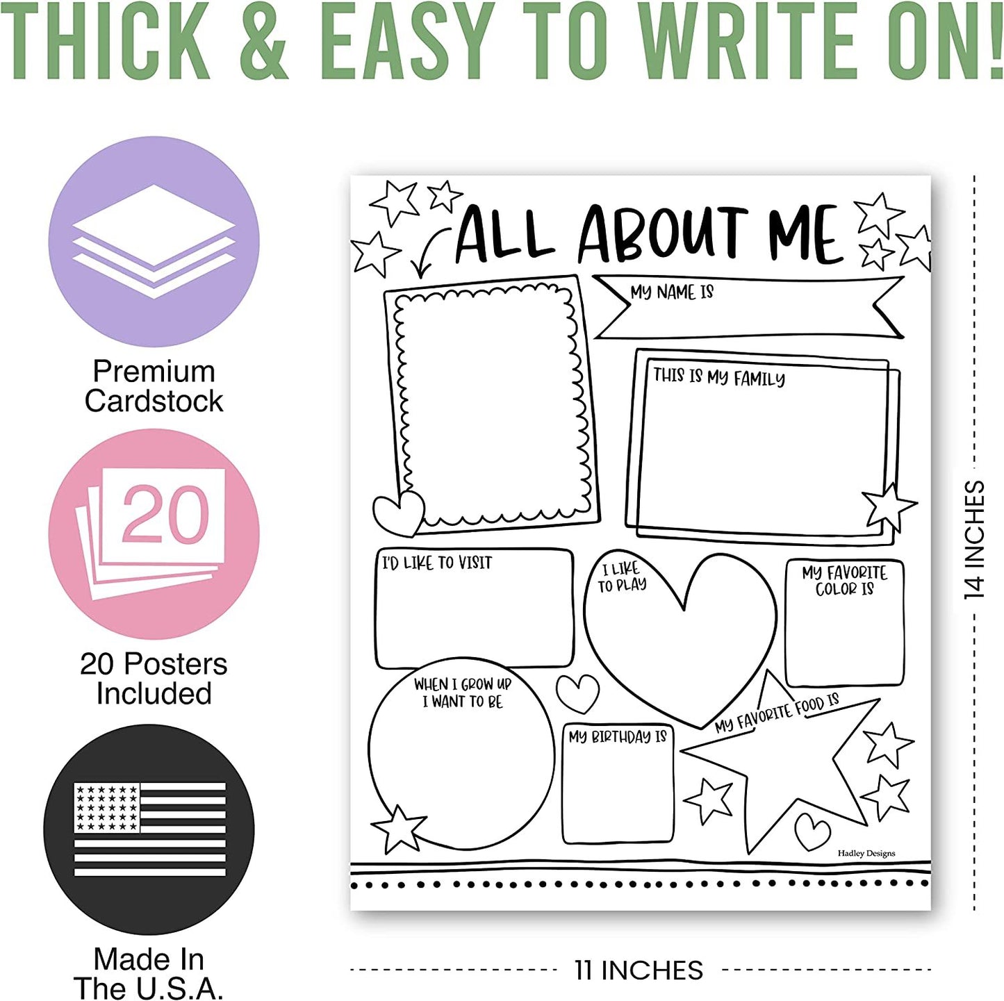 All About Me Posters | Set of 20 | Educational Posters