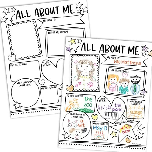 Black & White All About Me Posters | Set of 20 | Educational Posters