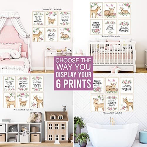 Deer Children's Wall Art | Set of 6 | Nursery Decor