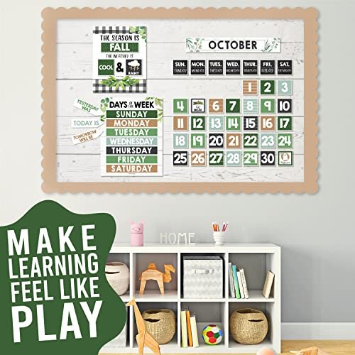 Farmhouse Boho Classroom Calendar | Bulletin Board | Classroom Supplies