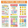 Colorful Parts of Speech Posters | Set of 12 | Educational Posters