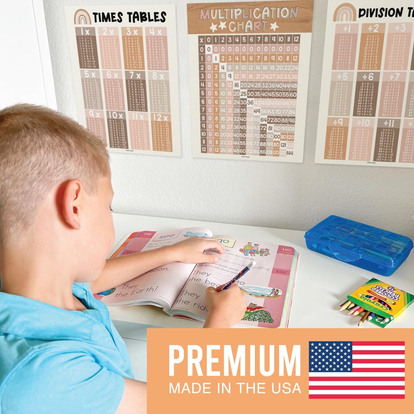 Neutral Multiplication Posters | Set of 9 | Classroom Supplies