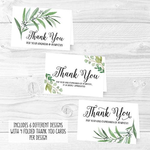 Foilage Folded Thank You Cards | Set of 24 | Sympathy