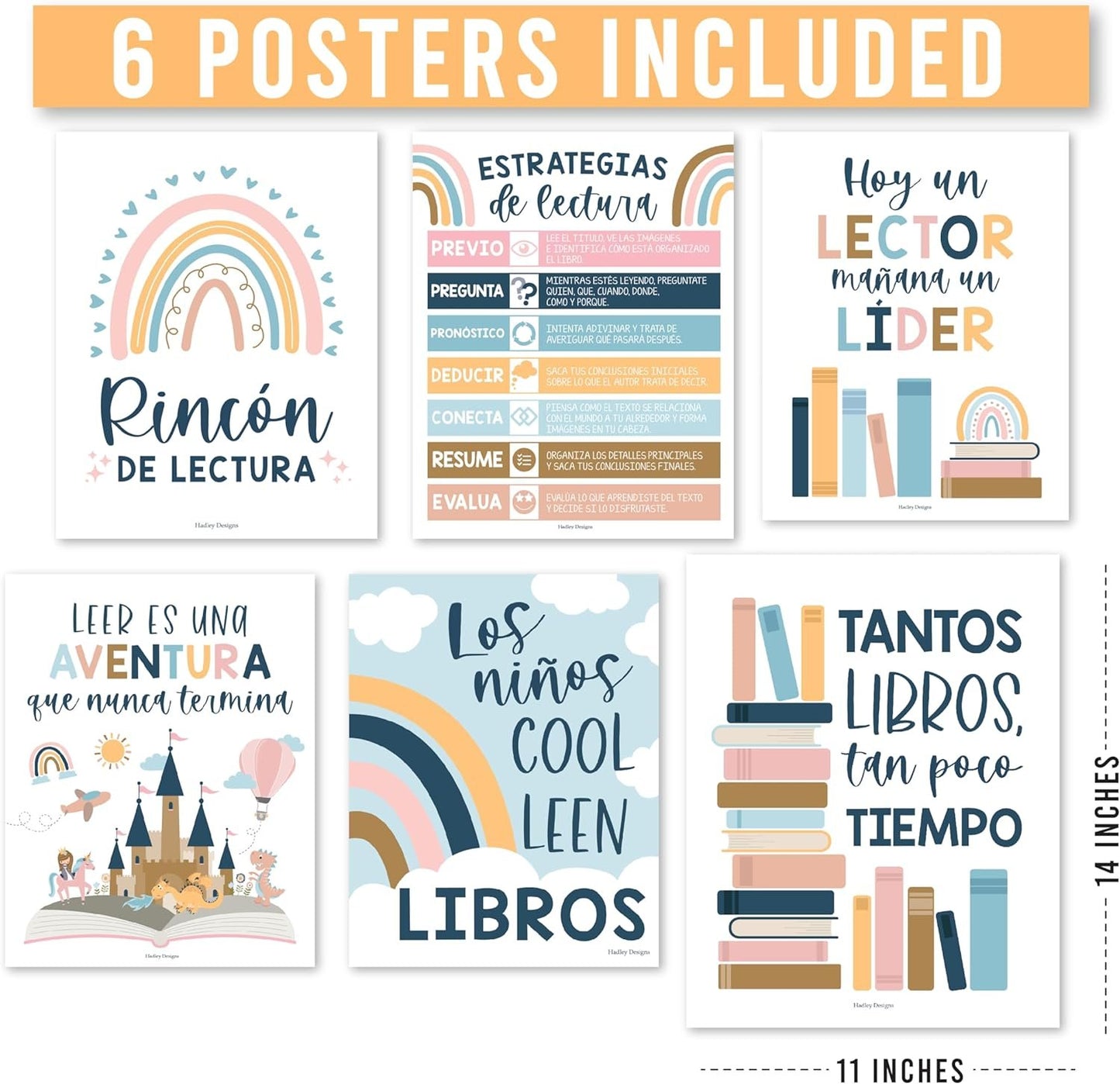 6 Boho Spanish Classroom Decorations High School - Spanish Classroom Posters Elementary, Decoracion De Area Para Salon De Lectura Posters, Rincon De Lectura Decoracion Para Salon De Clases En Español