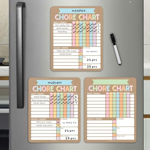 Chore Charts | Set of 3 | Multiple Kids - SAMPLE