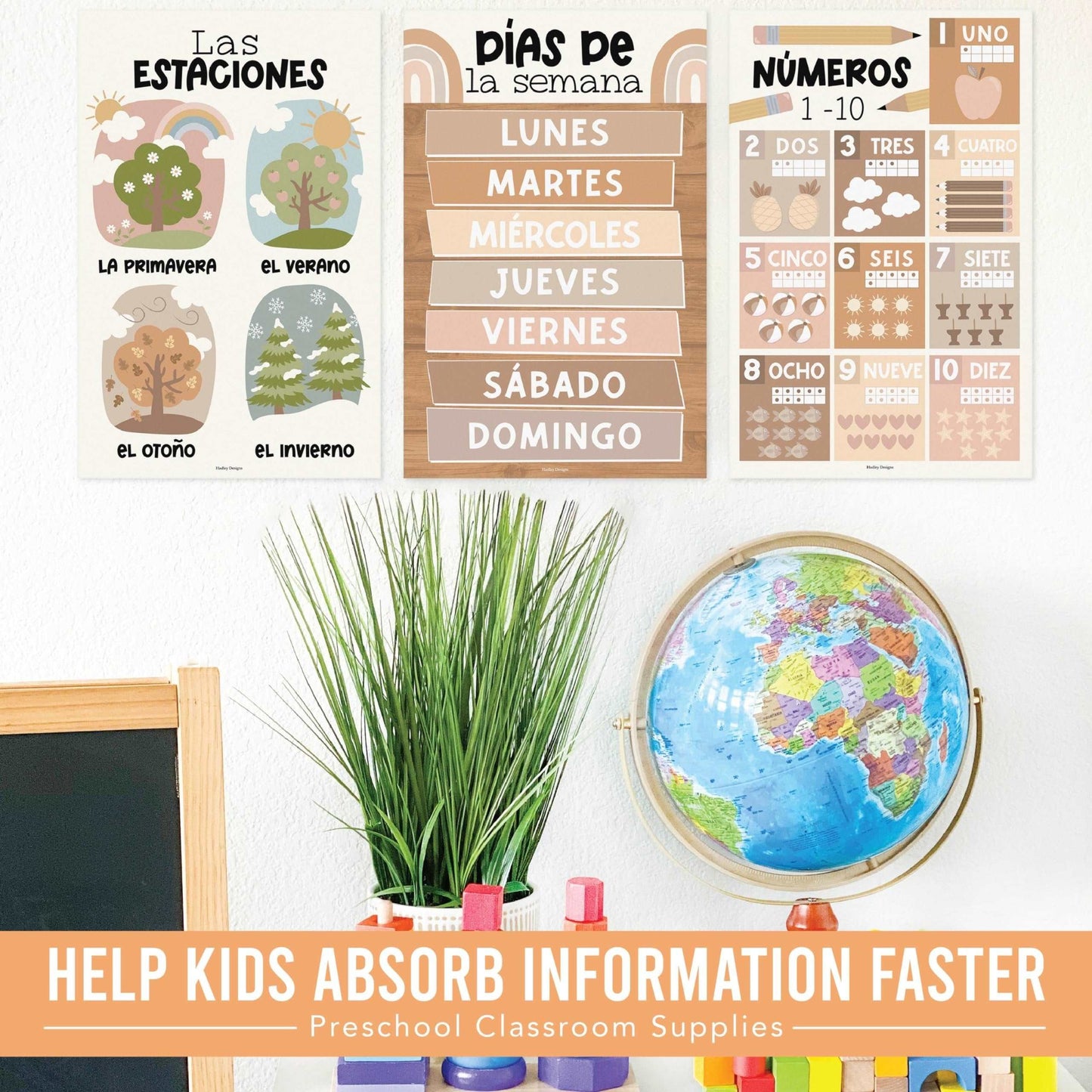 Neutral Spanish Posters | Set of 12 | Spanish Educational Supplies