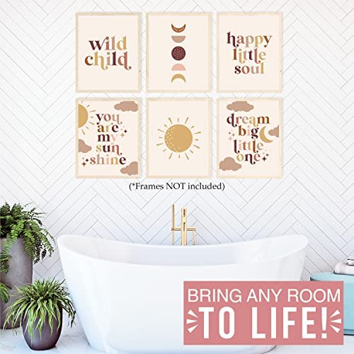 Boho Children's Wall Art | Set of 6 | Nursery Decor