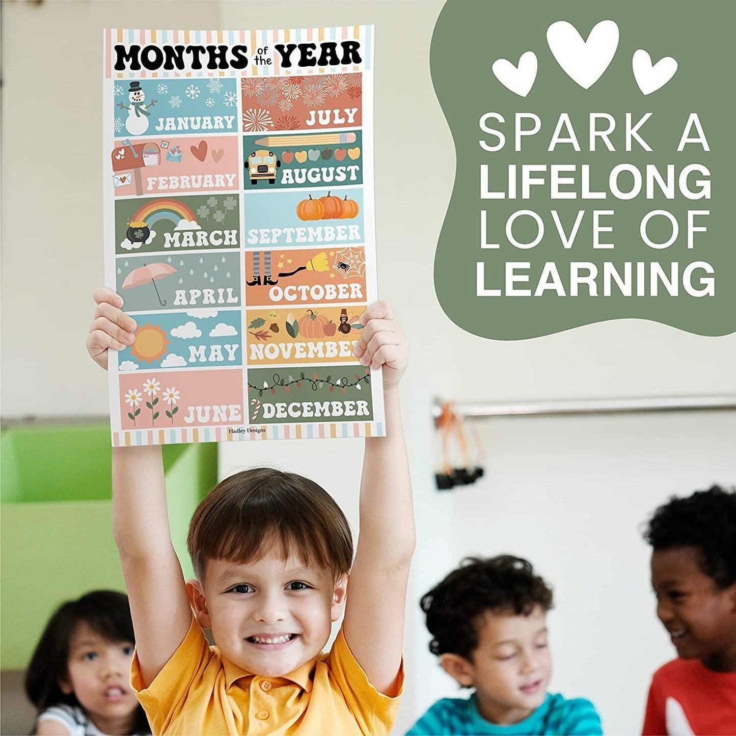 ABC, Days, Months, & Weather Prek Posters | Set of 4 | Educational Posters