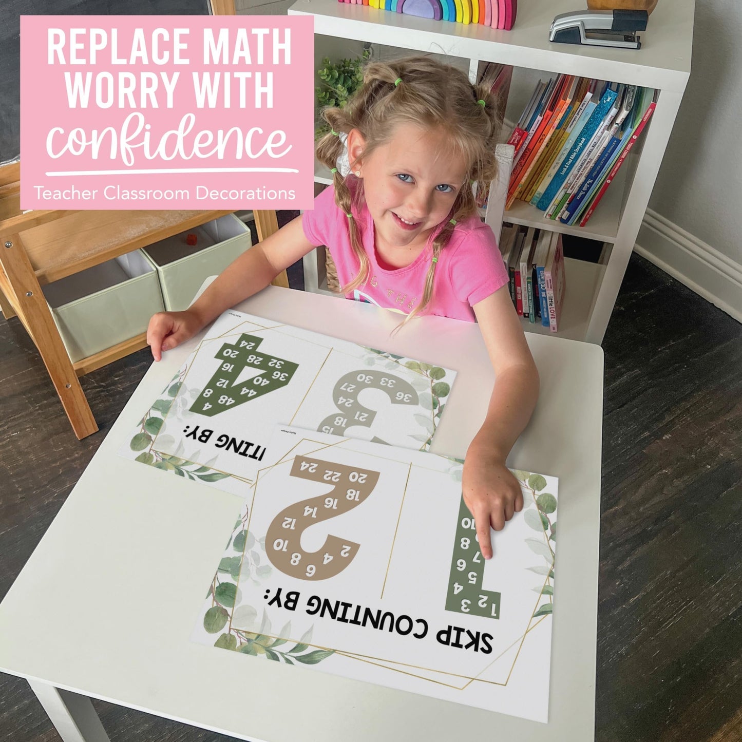 Geo- greenery Multiplication Posters | Set of 9 | Classroom Supplies