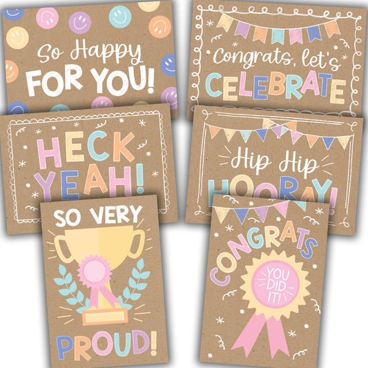 Folded Congratulations Cards | Set of 24 | Cards & Party | Envelopes Included