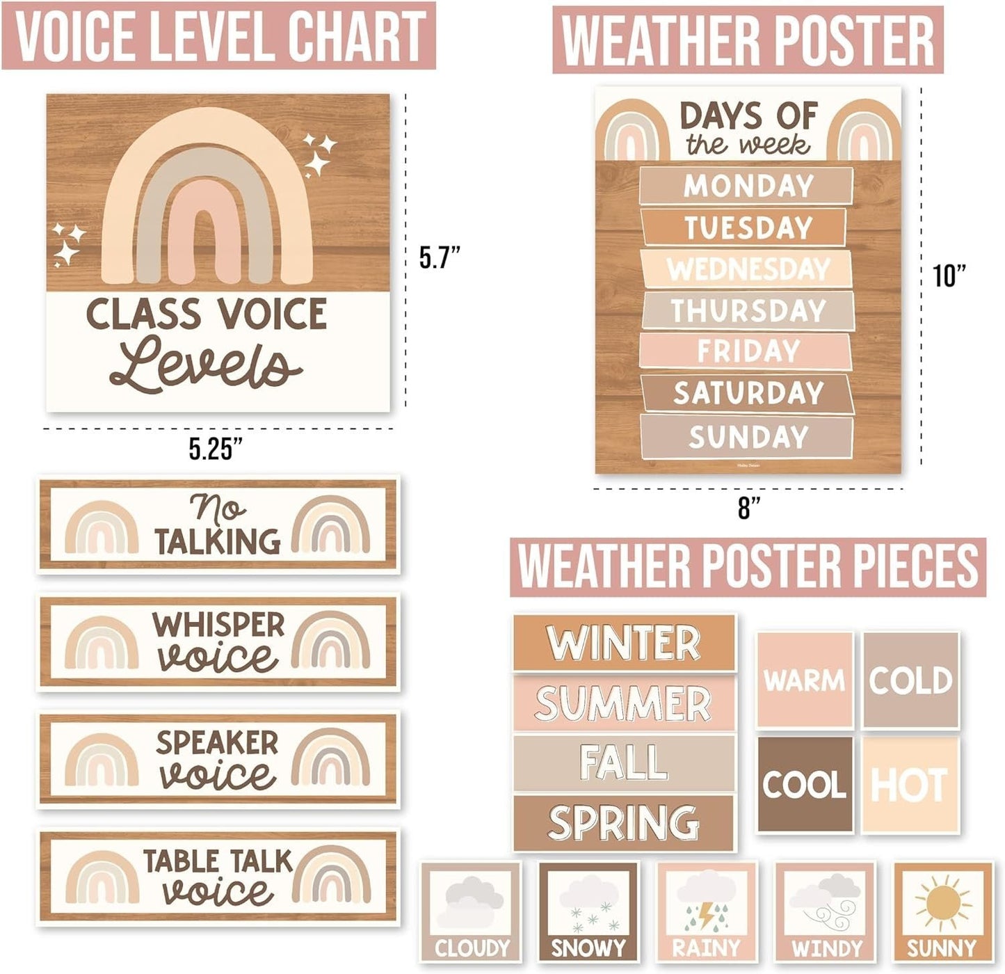 Neutral Classroom Calendar | Bulletin Board | Classroom Supplies