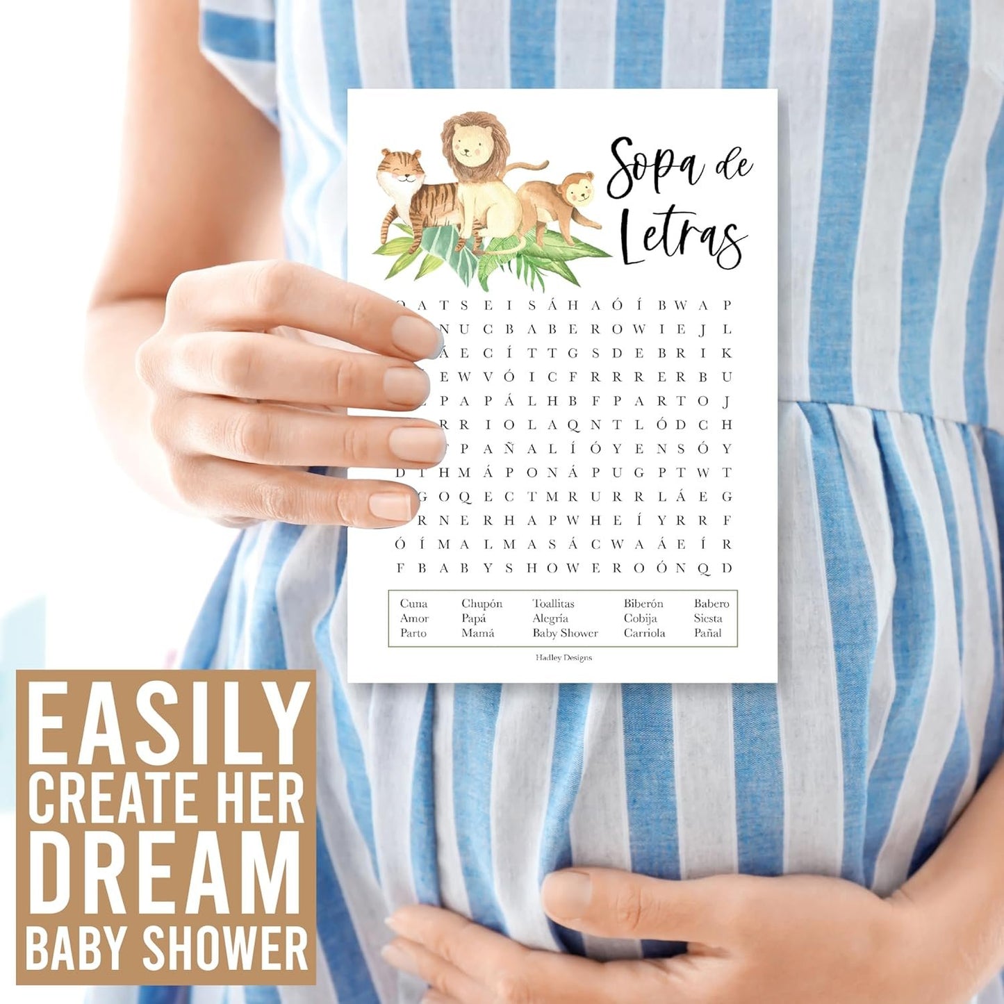 20 Safari Juegos Para Baby Shower En Español - Juegos De Baby Shower En Español, Baby Shower Games In Spanish, Spanish Baby Shower Games, Sopa De Letras Baby Shower Español, Baby Shower Advice Cards