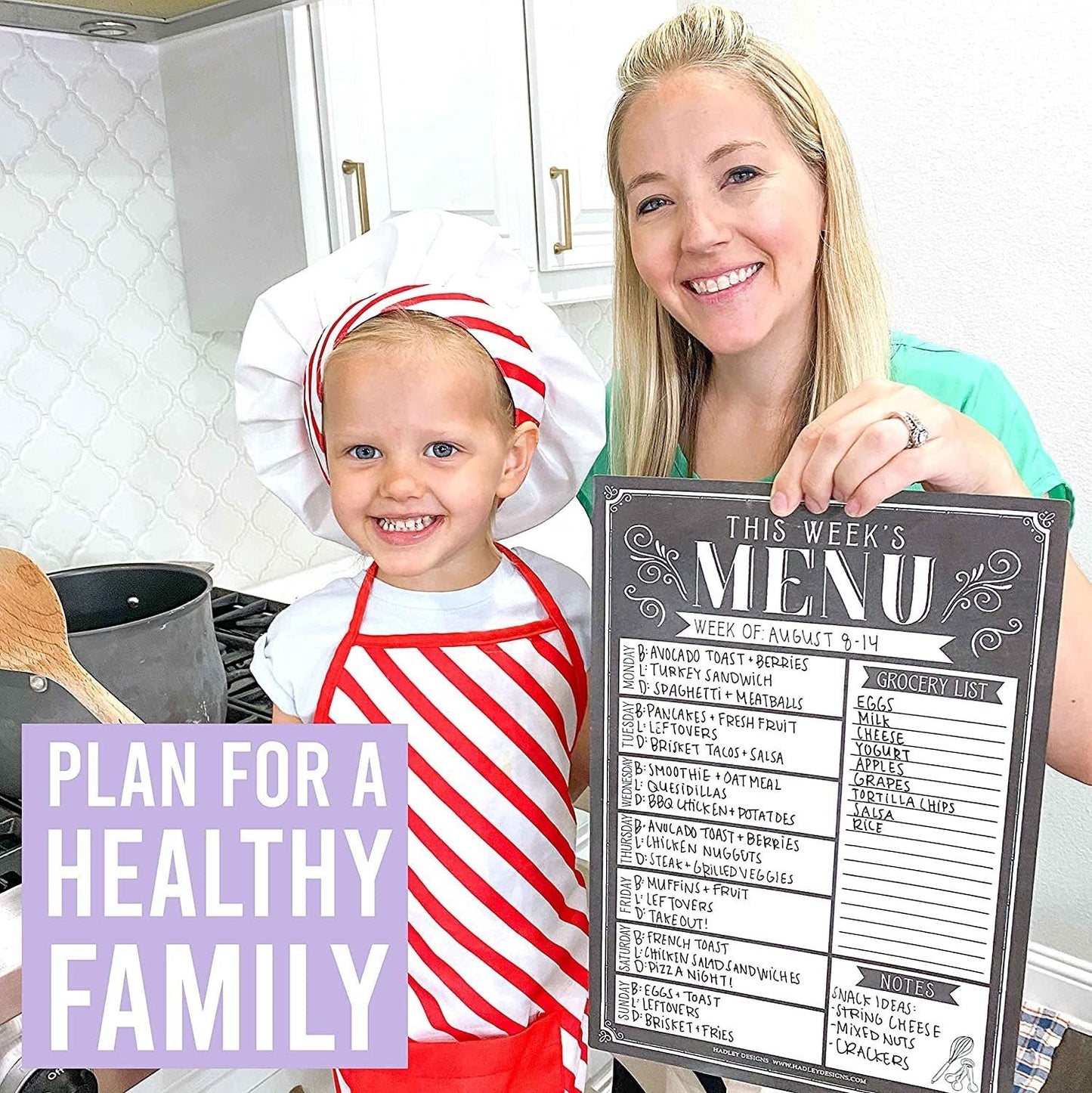 Black & White Magnetic Meal Planner | Weekly | Calendar & Planners