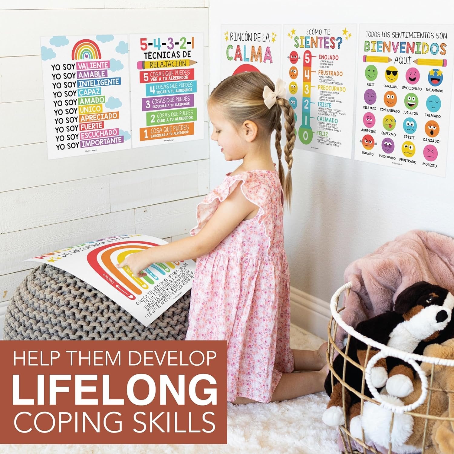 Spanish Calming Corner Kit: Colorful 6 Poster Pack – Hadley Designs