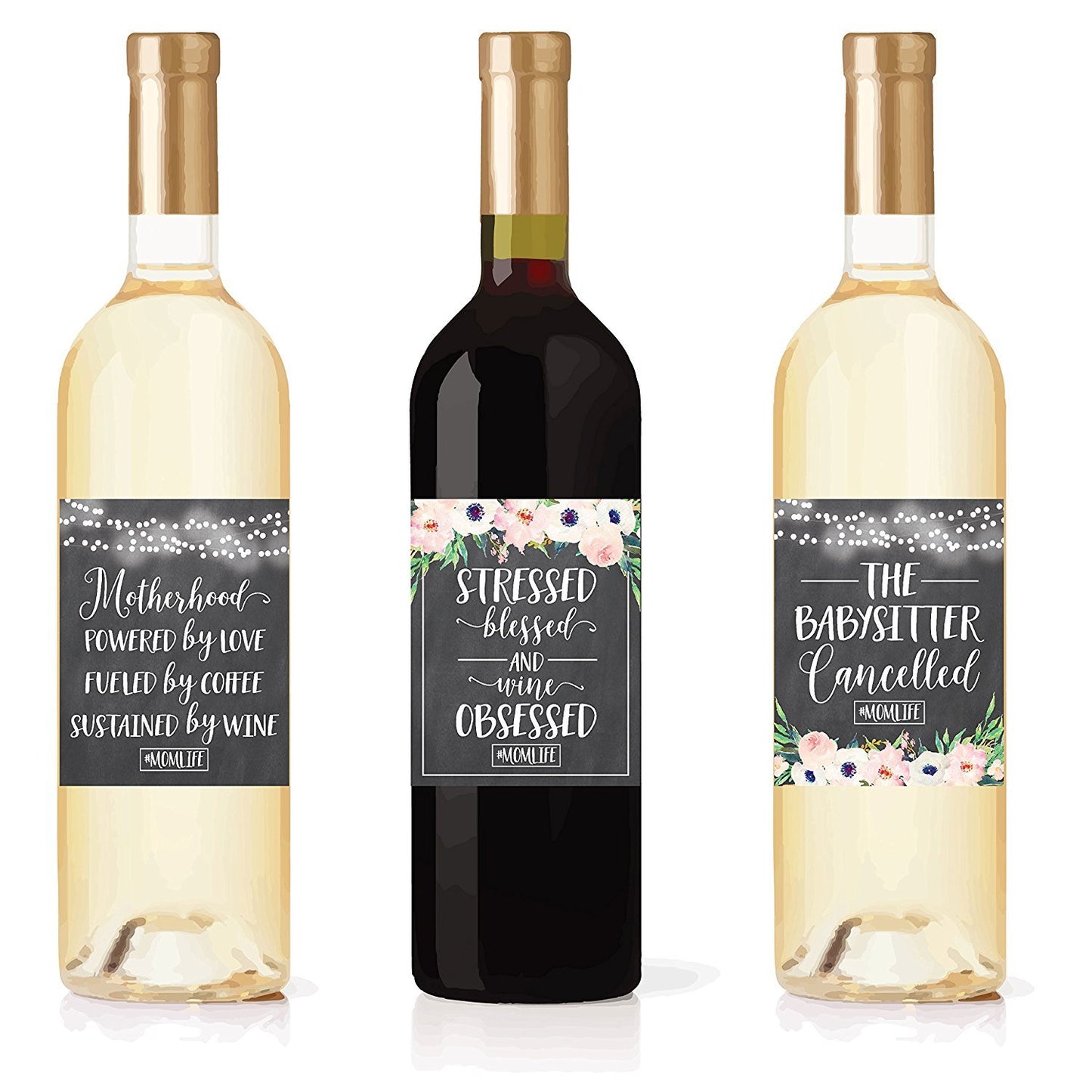 Mom To Be Wine Labels | Set of 6 | Party Supplies