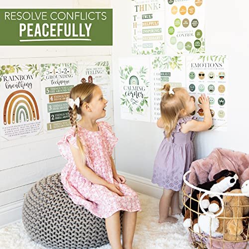 Greenery Calming Corner Posters | Set of 9 | Classroom Decor