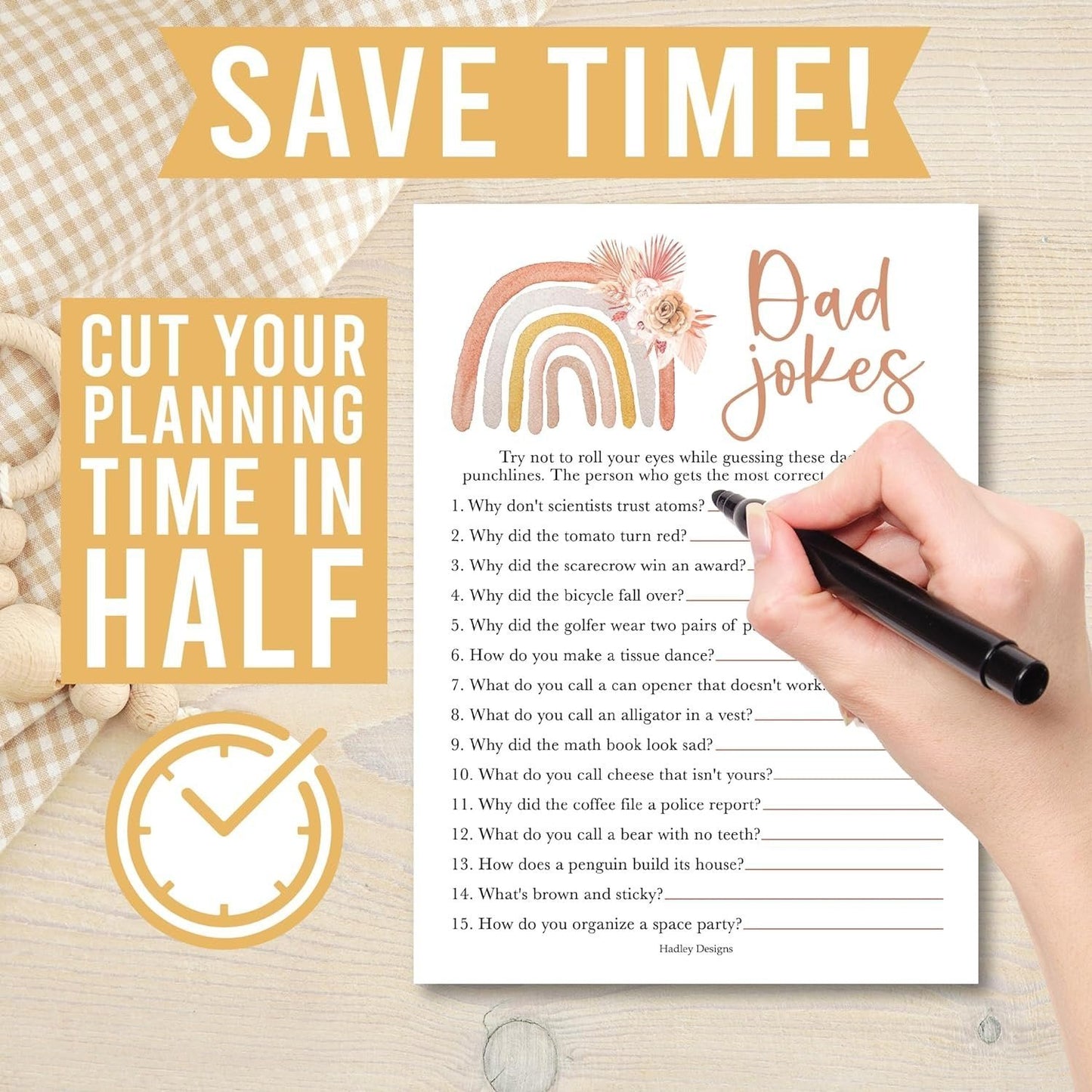 The Price is Right, Bingo, Who Said it, Dad Jokes Games | Set of 40 | Baby Shower Games