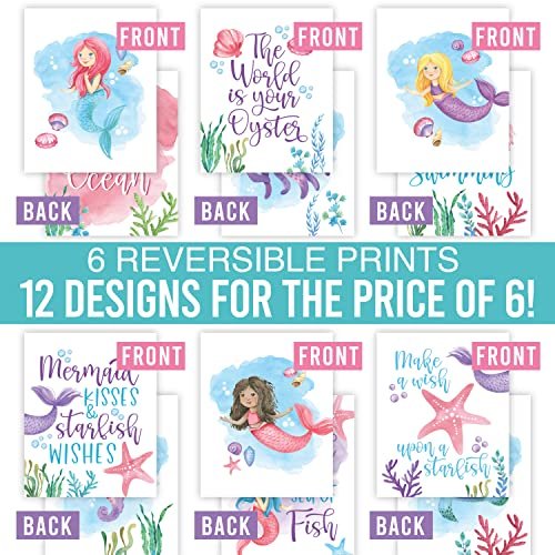 Mermaid 2 Children's Wall Art | Set of 6 | Home Decor