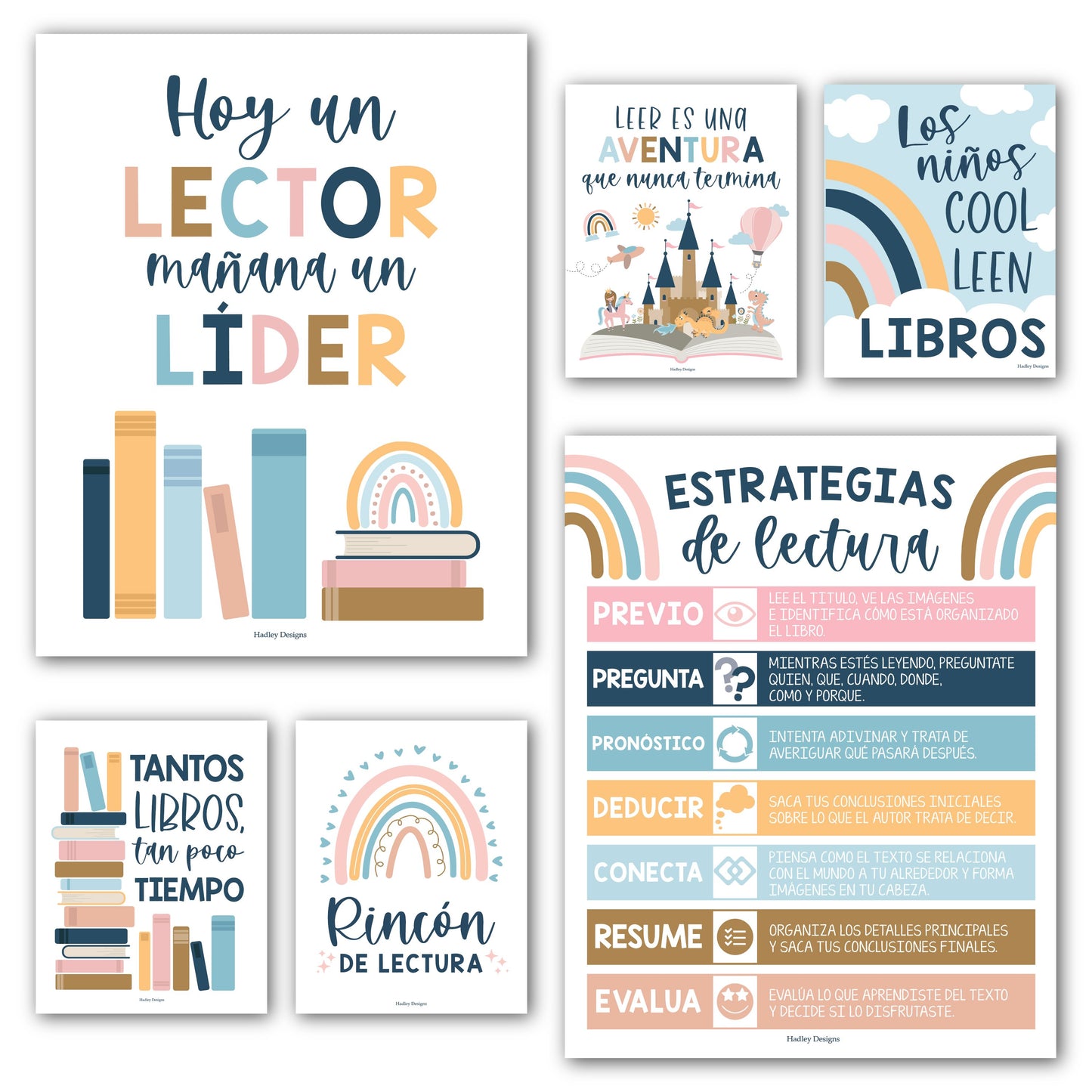 Spanish Reading Posters | Set of 6 | Educational Posters