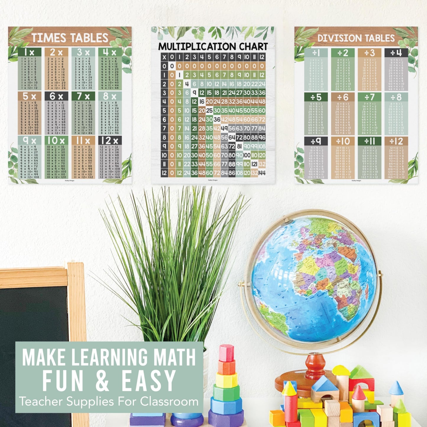 9 Farmhouse Multiplication Chart Poster For Wall - Multiplication Poster For Kids, Multiplication Table Charts, Kids Multiplication Table Poster, Kids Multiplication Table Poster, Math Posters