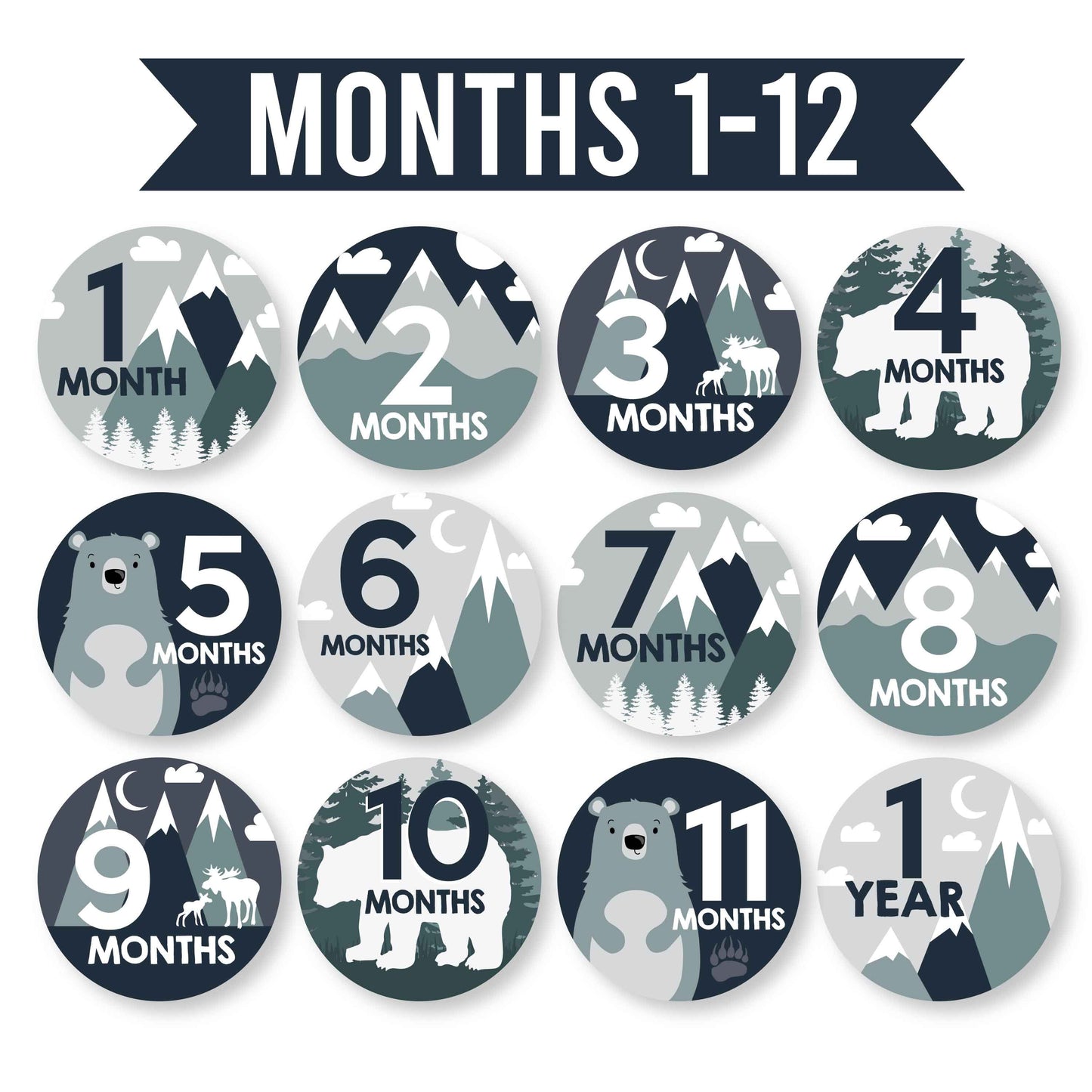 Baby Milestone Stickers | Set of 20 | Baby Supplies