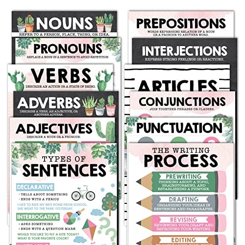 Cactus Parts of Speech Posters | Set of 12 | Educational Posters