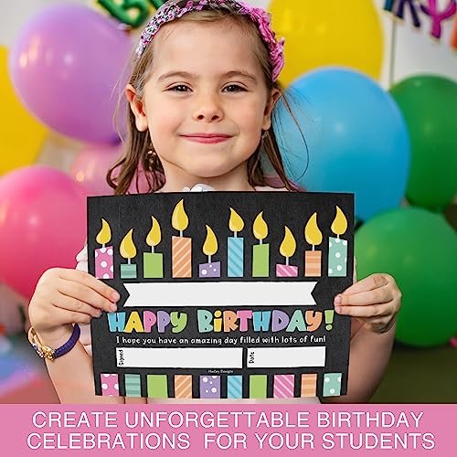 Colorful Chalk Birthday Certificates | Set of 25 | Birthday Gifts